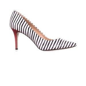 I N C International black white striped red heel shoe size 5.5  Zithal p…